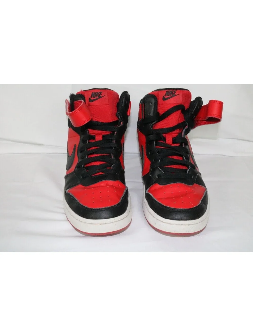 Nike Court Borough Mid 2 Shoes Youth Size 7Y Red Black Strap CD7782-602 - EUC